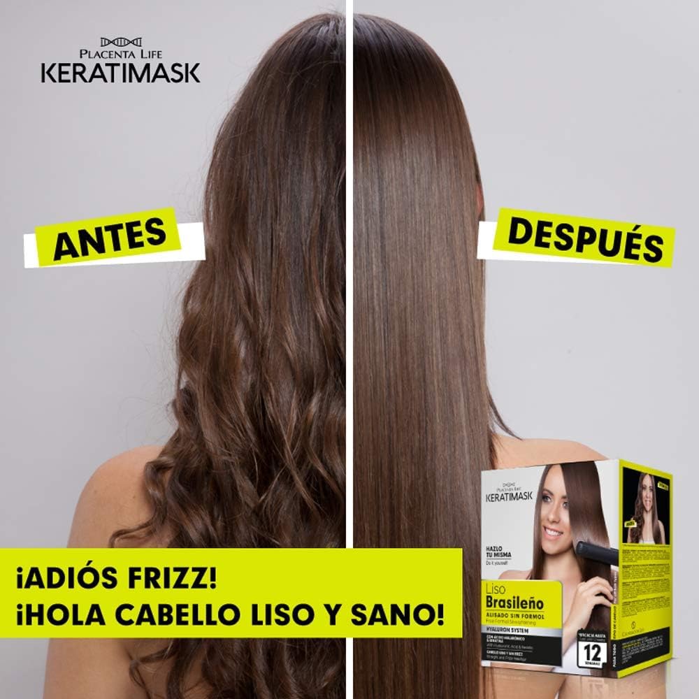 Placenta Life Keratimask hair smoothing in action for frizz-free shine