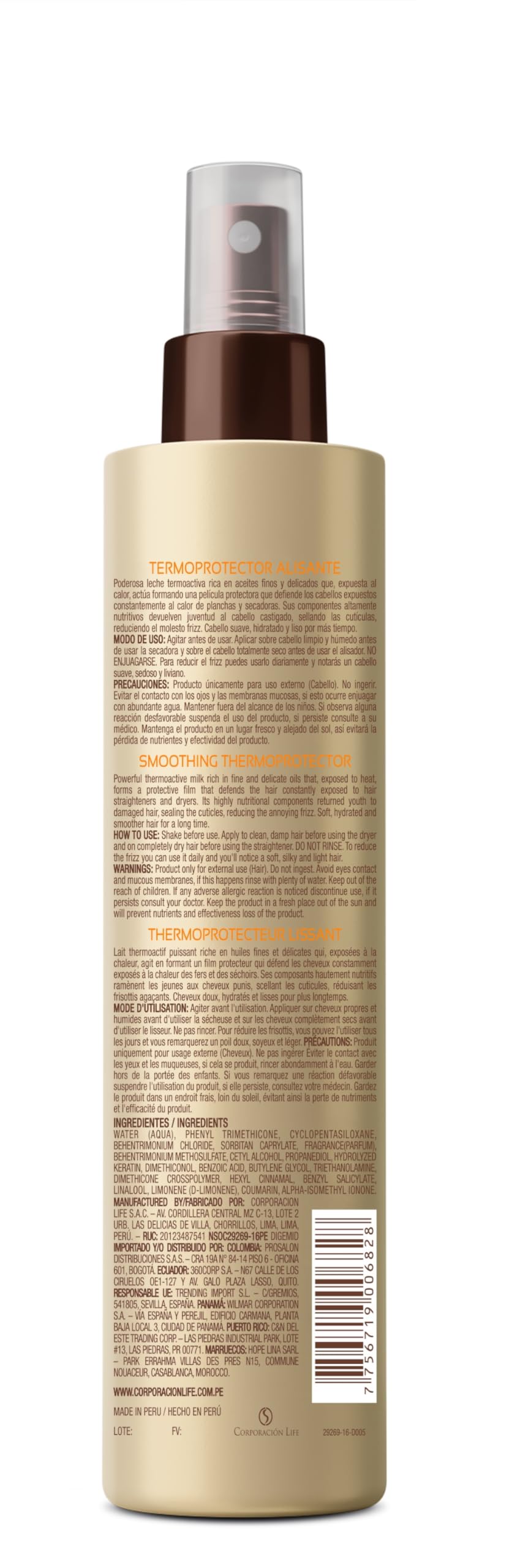 Placenta Life Keratin Heat Protector hair straightener usage shows smoother, hydrated strands during styling