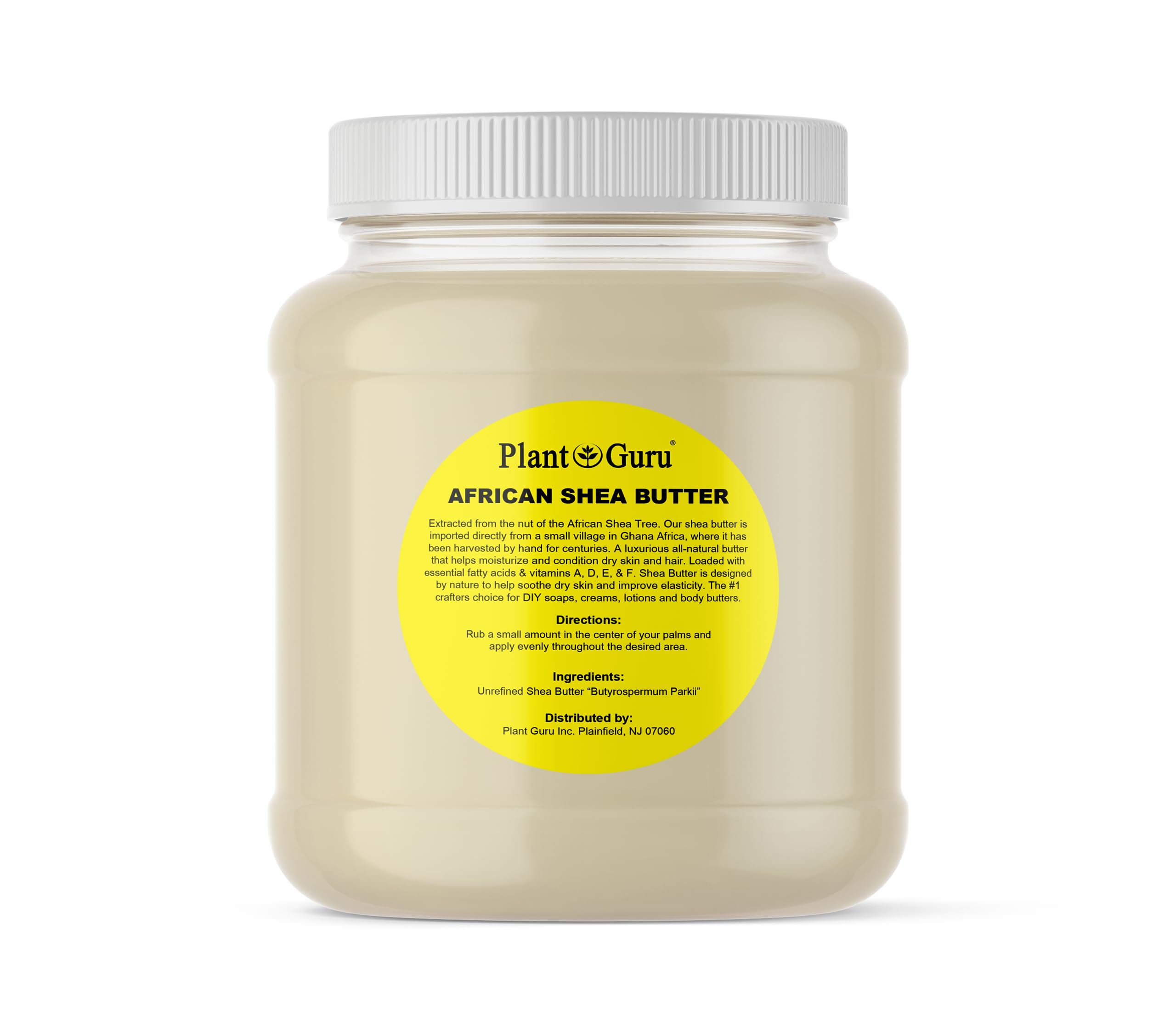 Plant Guru raw African shea butter bulk packaging ideal for DIY skincare.