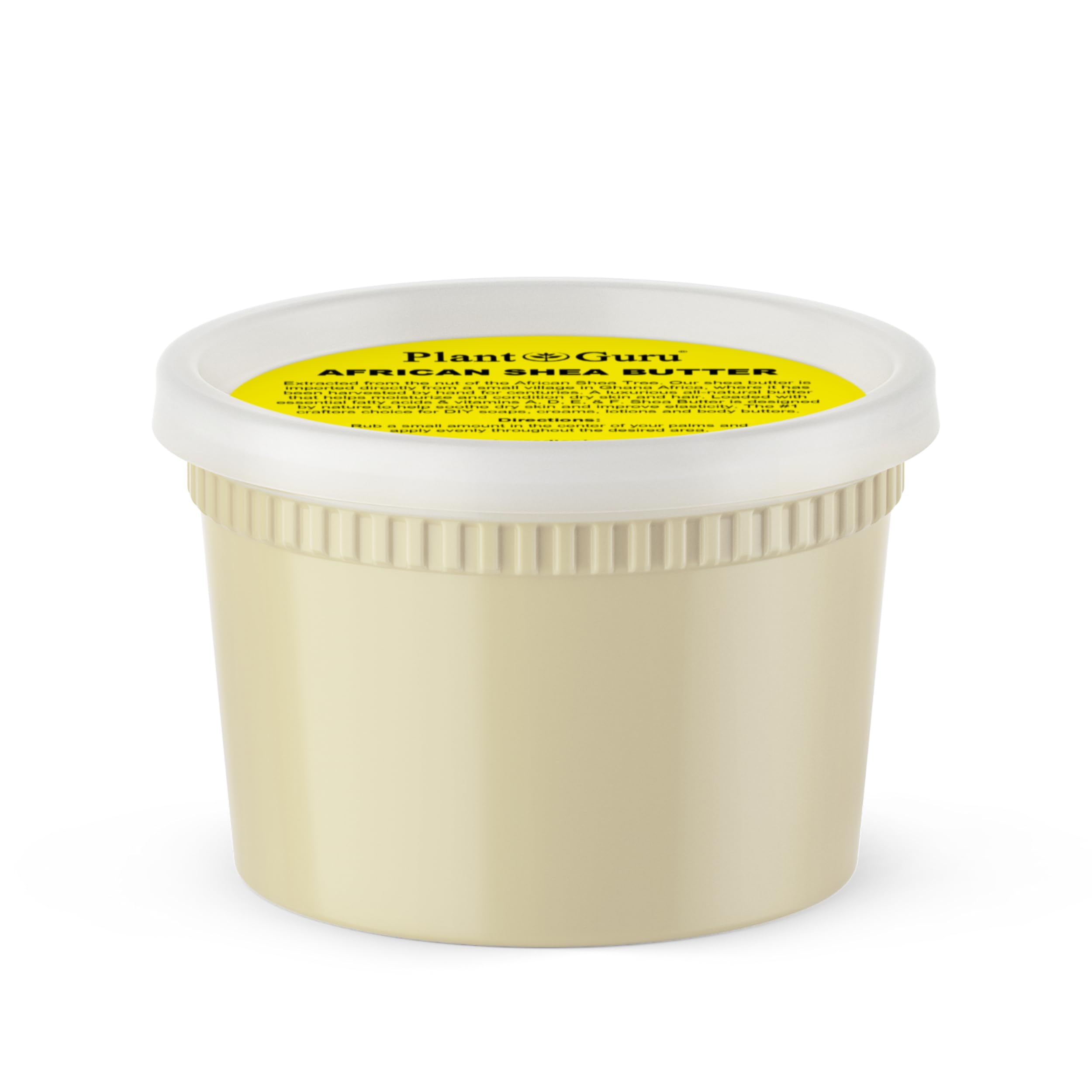 Plant Guru Raw African Shea Butter jar for daily skin hydration.