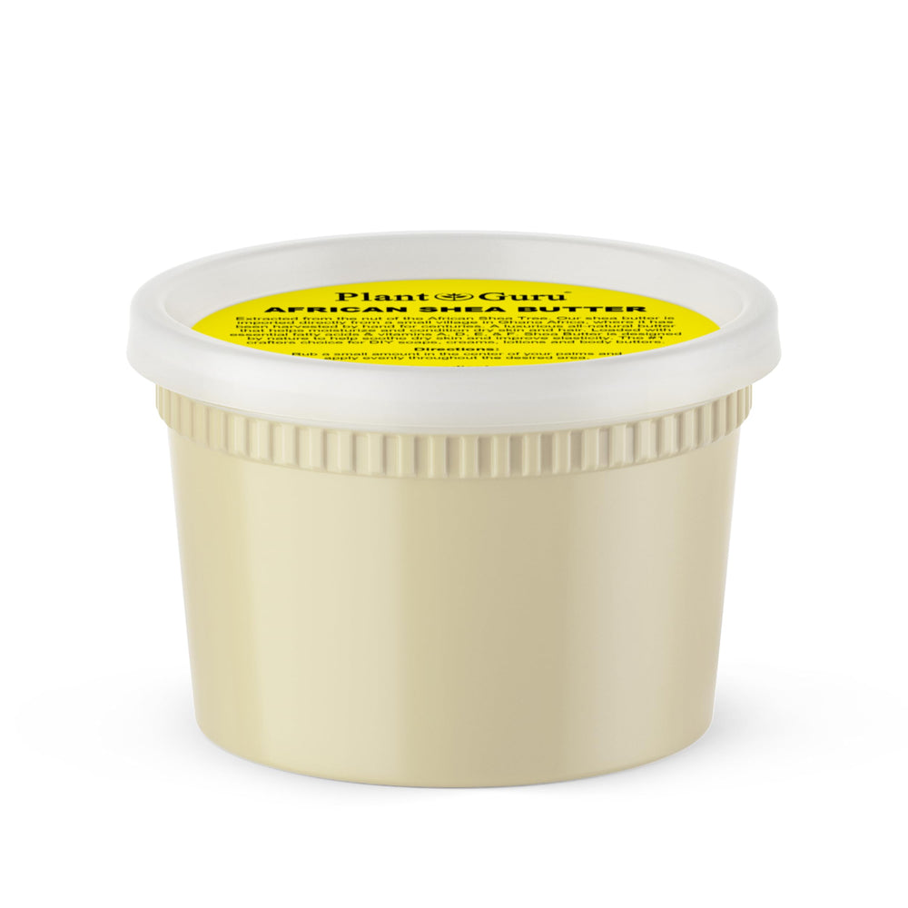 Plant Guru Raw African Shea Butter jar for daily skin hydration.