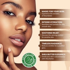 Plant Guru shea butter open tub reveals creamy texture for nourishment.