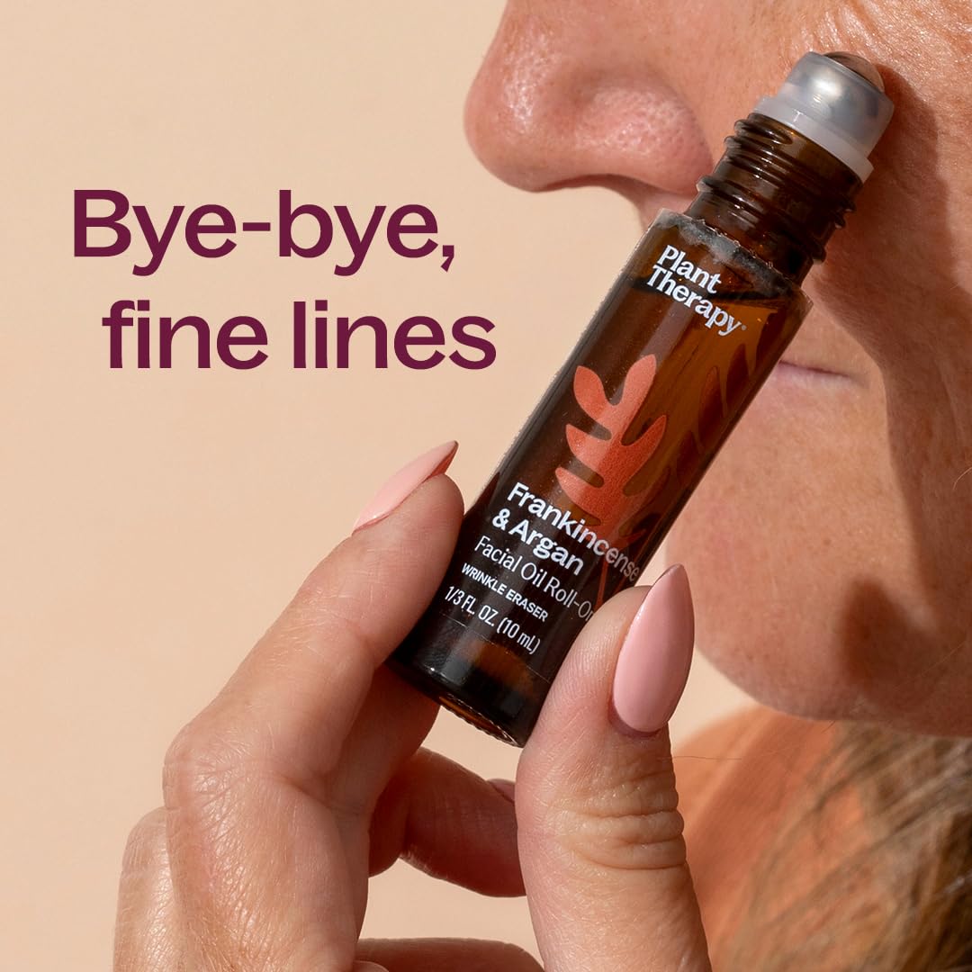 Plant Therapy frankincense-argan-serum-roll-on roller application to skin for even coverage