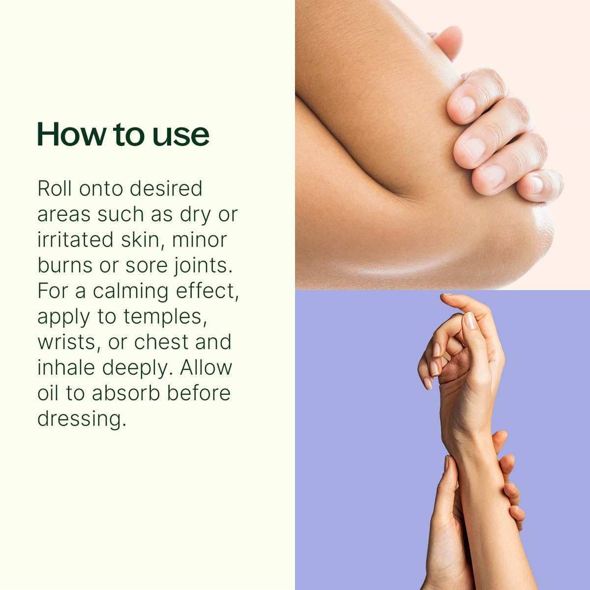 Plant Therapy rollon-application shows portable soothing oil for dry skin relief.