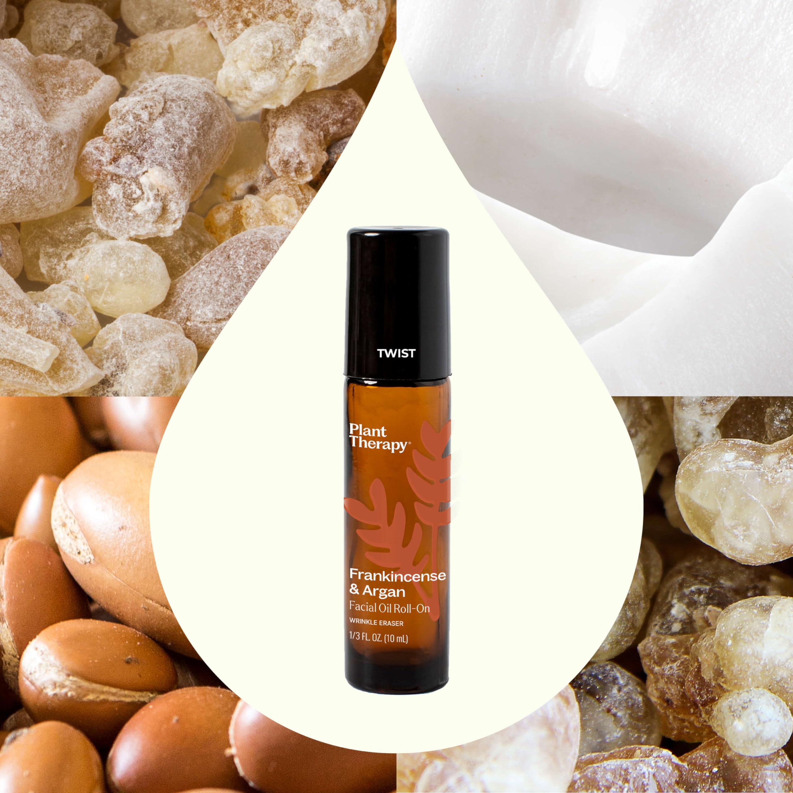 Plant Therapy under-eye area being rolled for cooling, puffiness relief