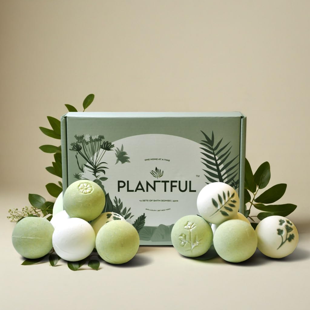 Plantful bath bombs gift-set packaging highlights premium gifting and self-care.