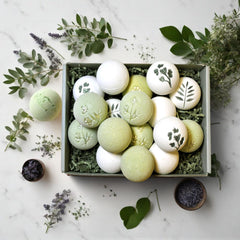 Plantful large bath bomb front view signals long-lasting soaking and indulgent bathtime.