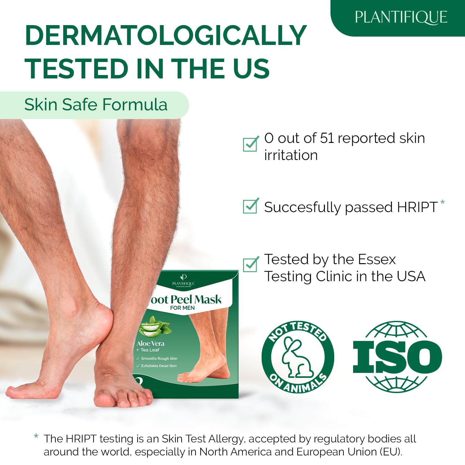 PLANTIFIQUE Foot Peel Mask aloe-vera ingredient highlights soothing moisture.
