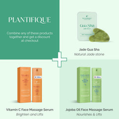 PLANTIFIQUE Gua Sha stone detail showcases authentic jade craftsmanship and cooling surface.
