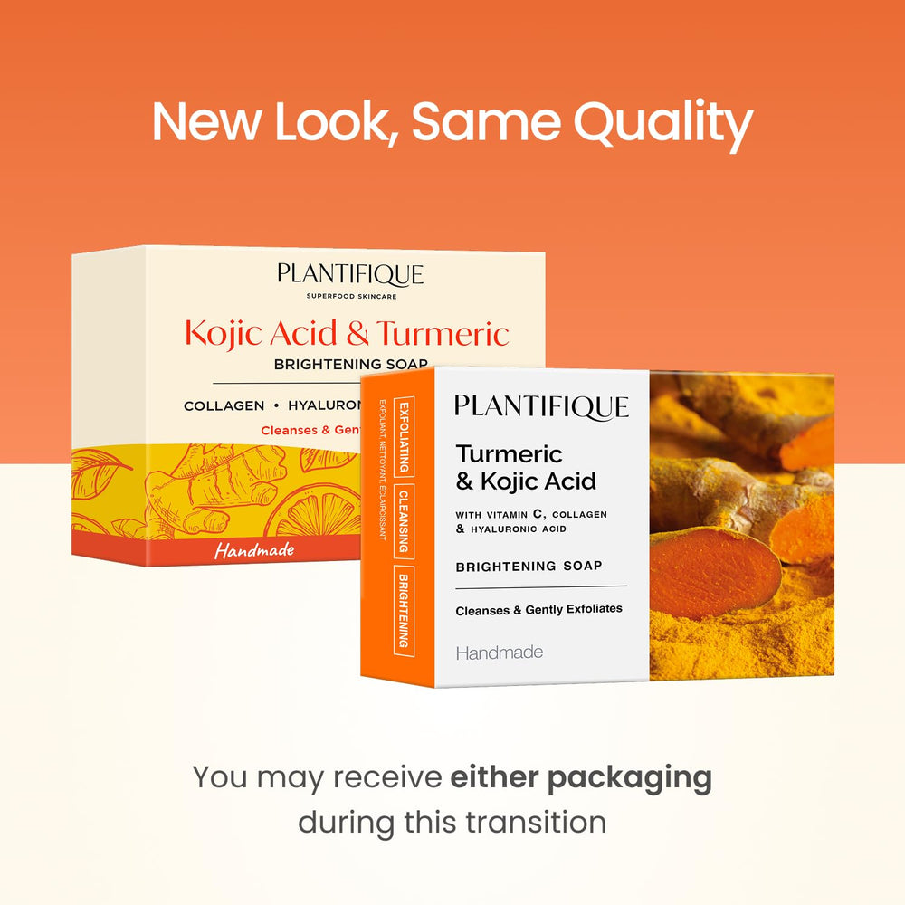 PLANTIFIQUE Kojic Acid Soap with papaya extract for gentle exfoliation.