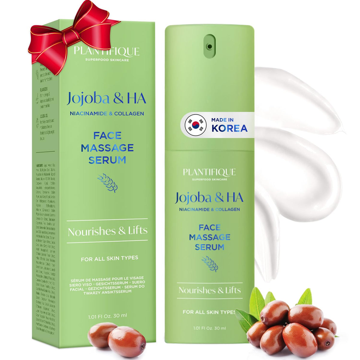 Plantifique serum bottle offering hydrating glide for gua sha massages
