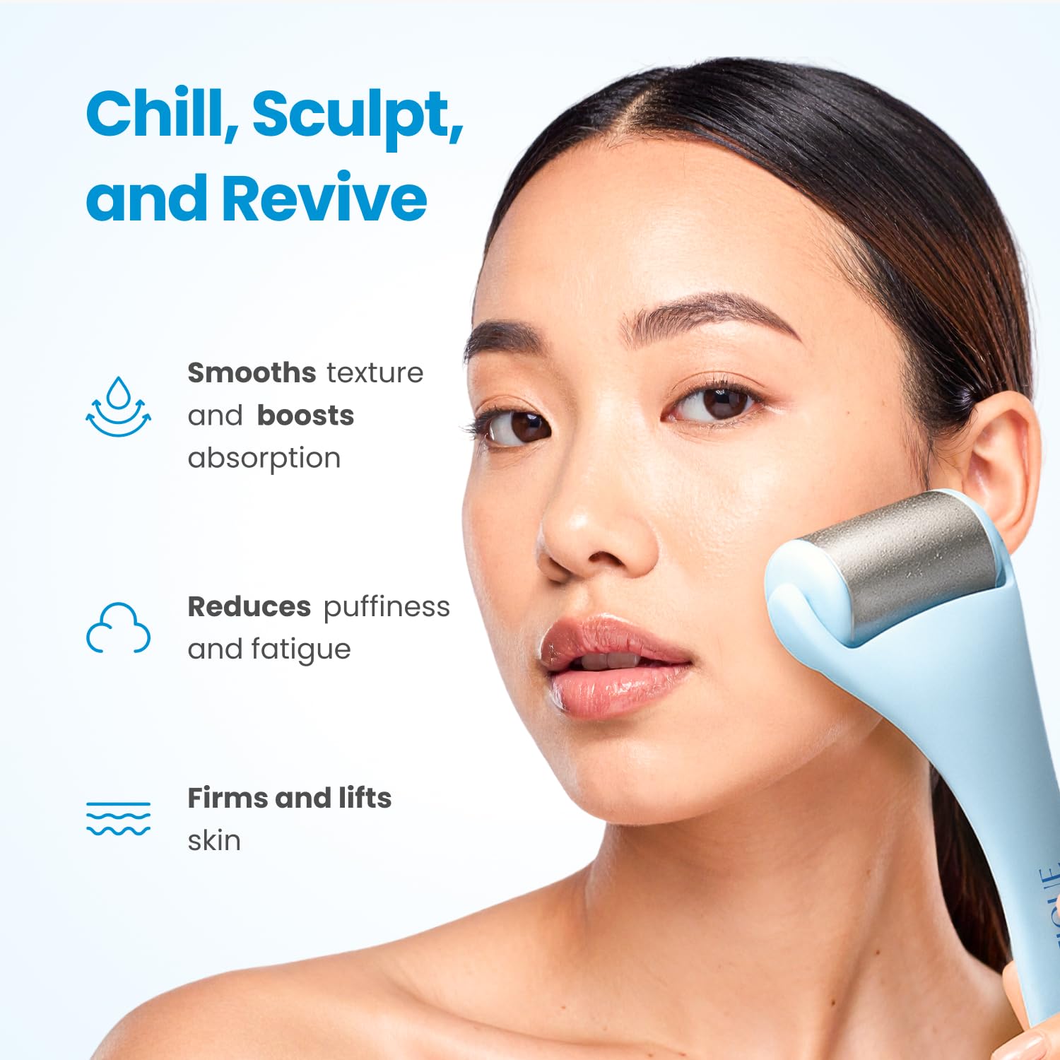 Plantifique portable ice roller with travel case for on-the-go skincare