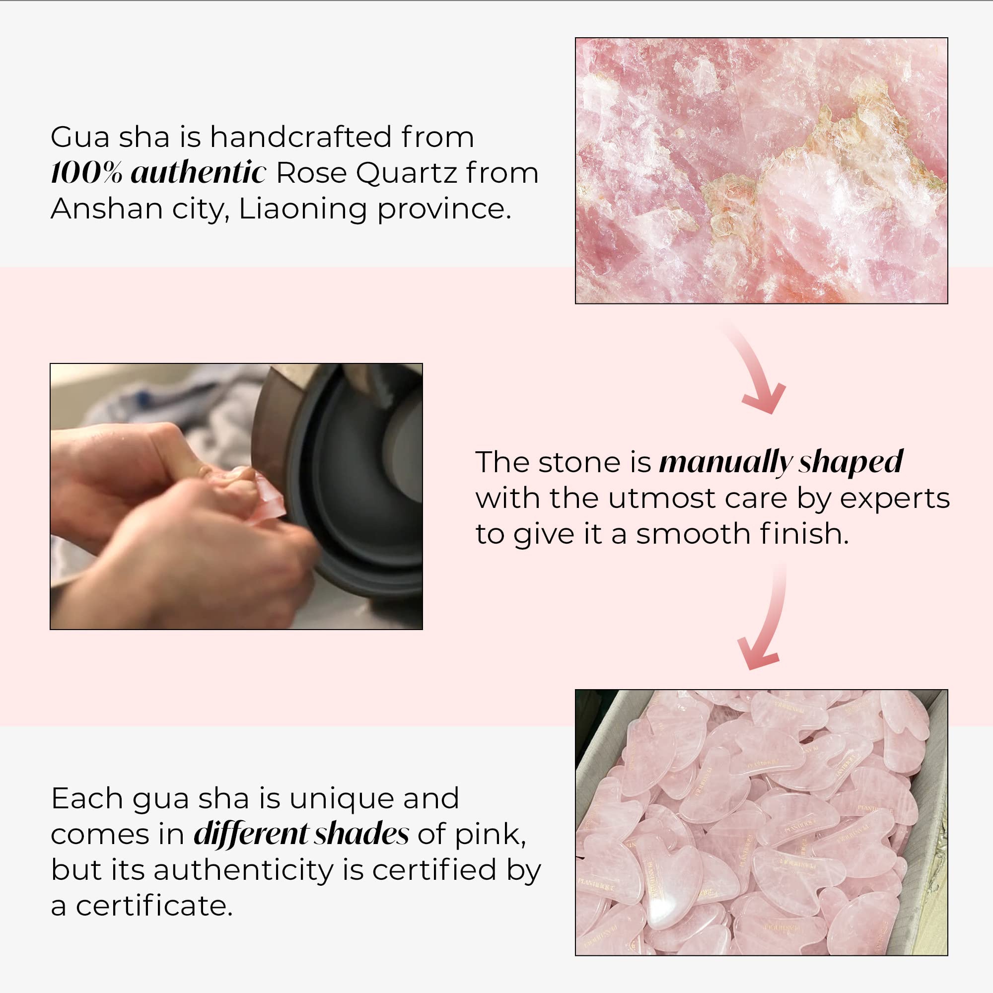 Plantifique Rose Quartz Gua Sha Tool travel case ready for on-the-go skincare rituals.