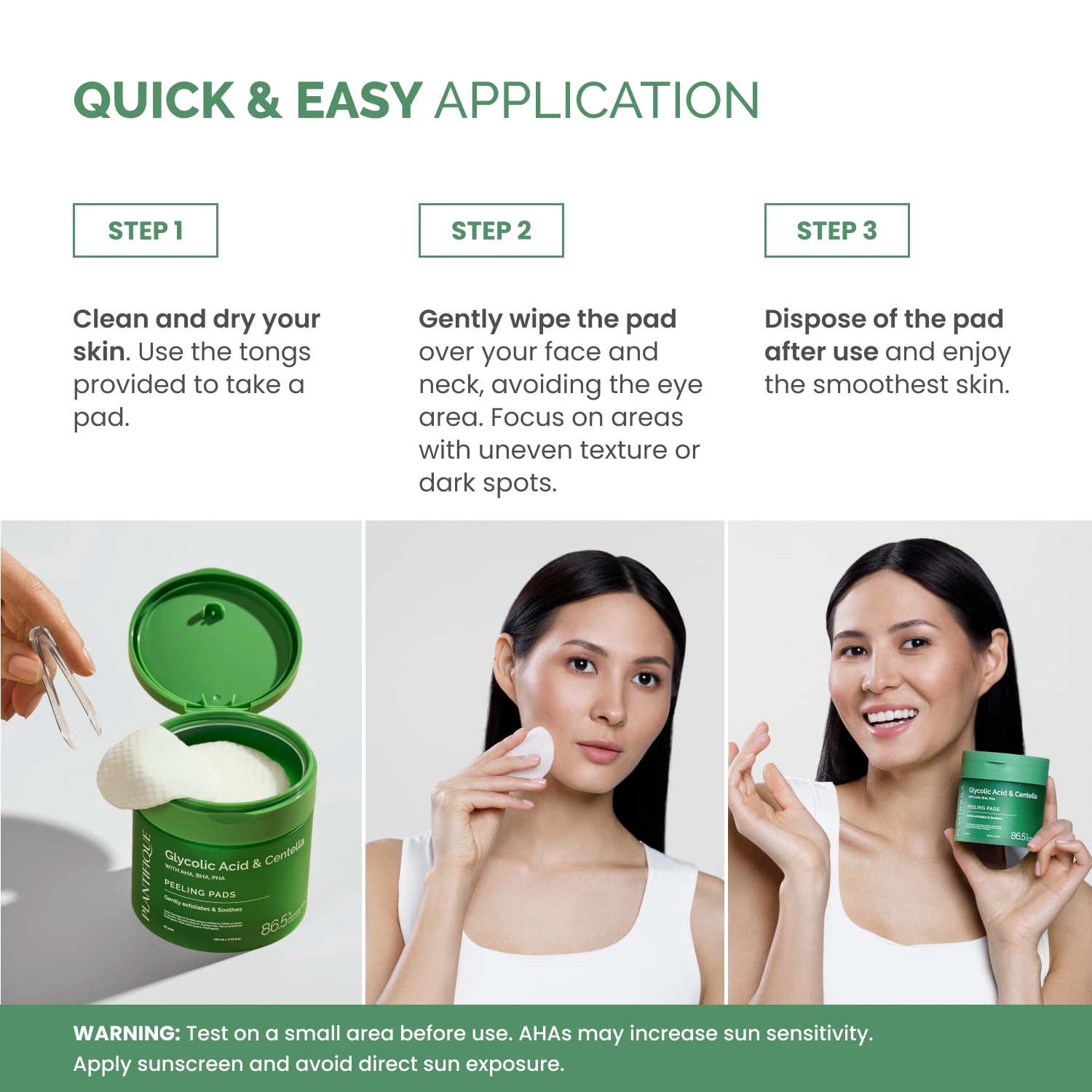 PLANTIFIQUE toner pads texture detail reveals fine exfoliating surface for even coverage.