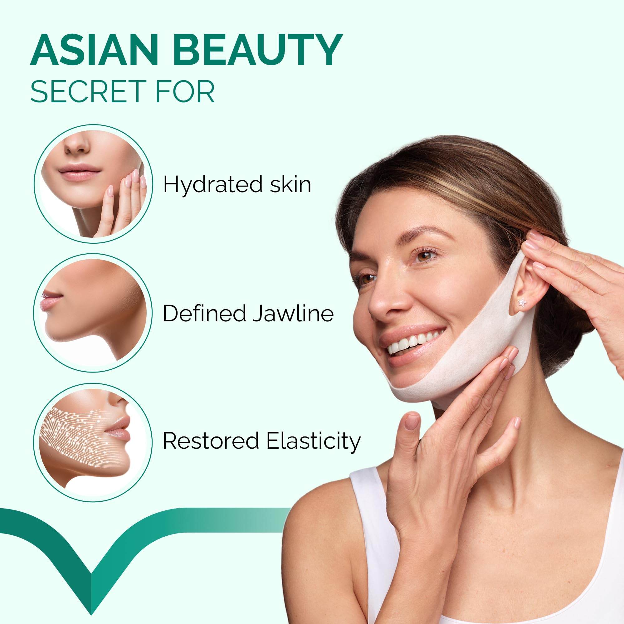 PLANTIFIQUE V-Line mask application in progress for a firmer jawline