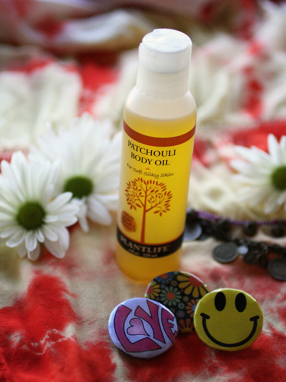 Plantlife Patchouli Body Oil massage session setup for spa like relaxation
