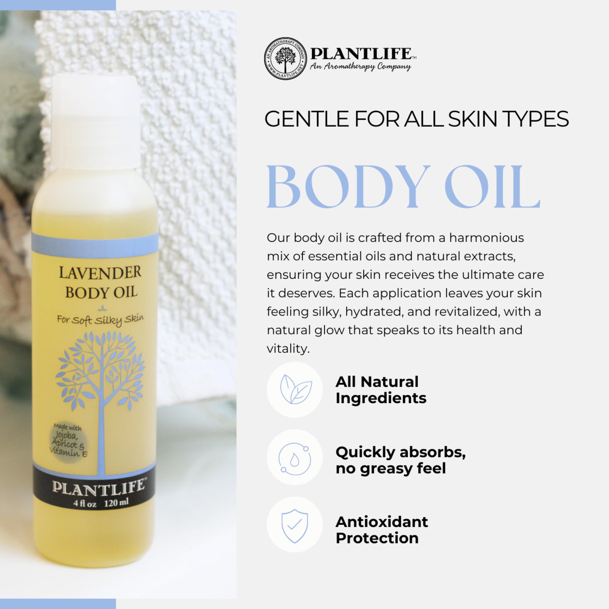 Plantlife Patchouli Body Oil being poured for easy application and skin nourishment