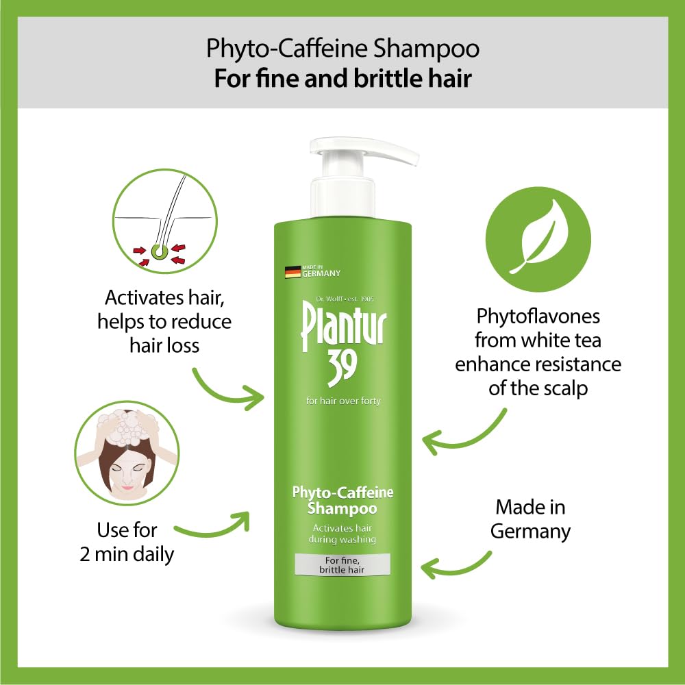 Plantur 39 bottle with wheat protein nourishes fine, delicate hair.