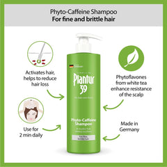 Plantur 39 bottle with wheat protein nourishes fine, delicate hair.