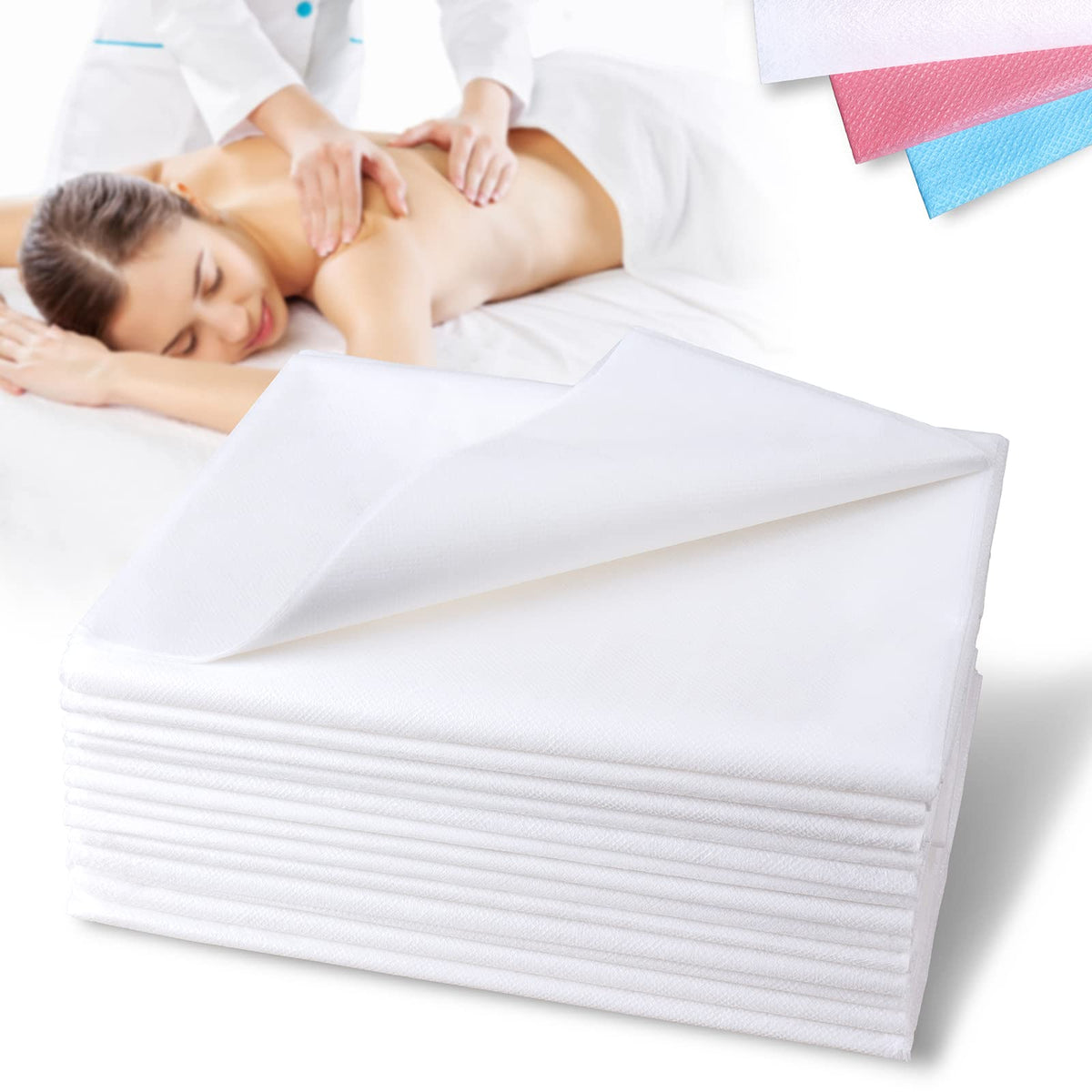 Platonee disposable bed sheets 31x78 pack for quick spa setup