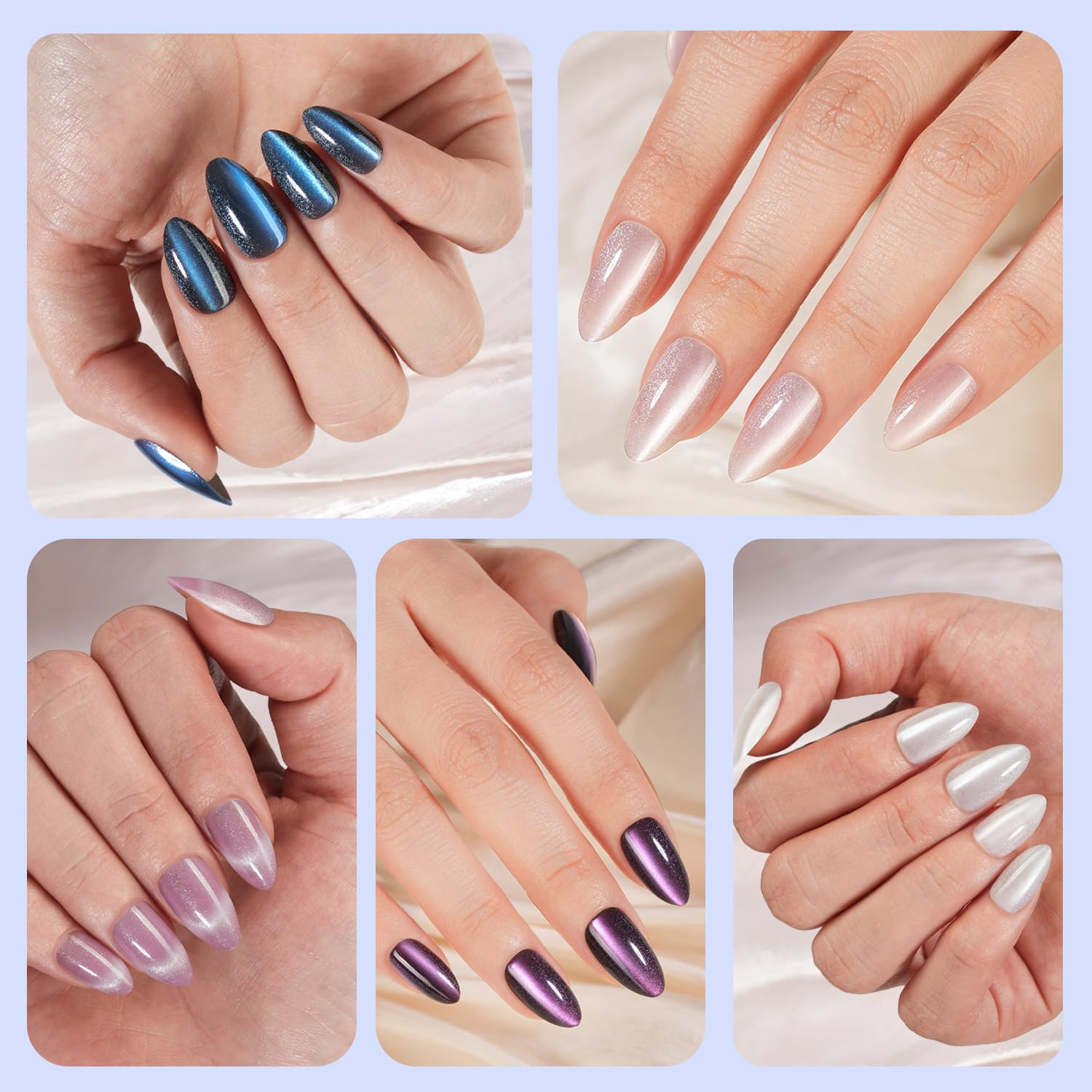 Plauva cat eye nails thin rear edge fit aids natural cuticle alignment.
