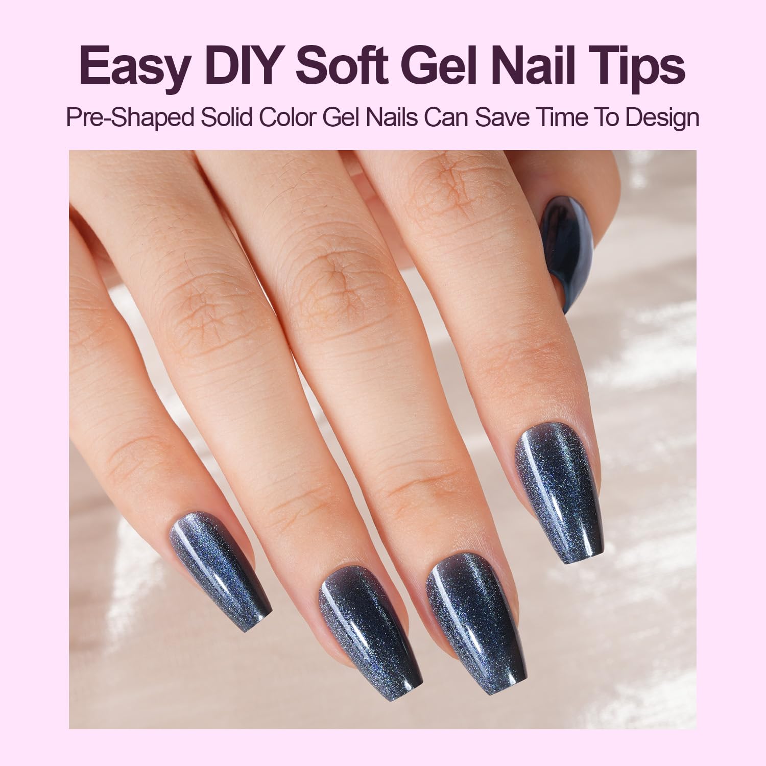 Plauva Cat Eye nails with glossy glitter finish suitable for quick glam at events.