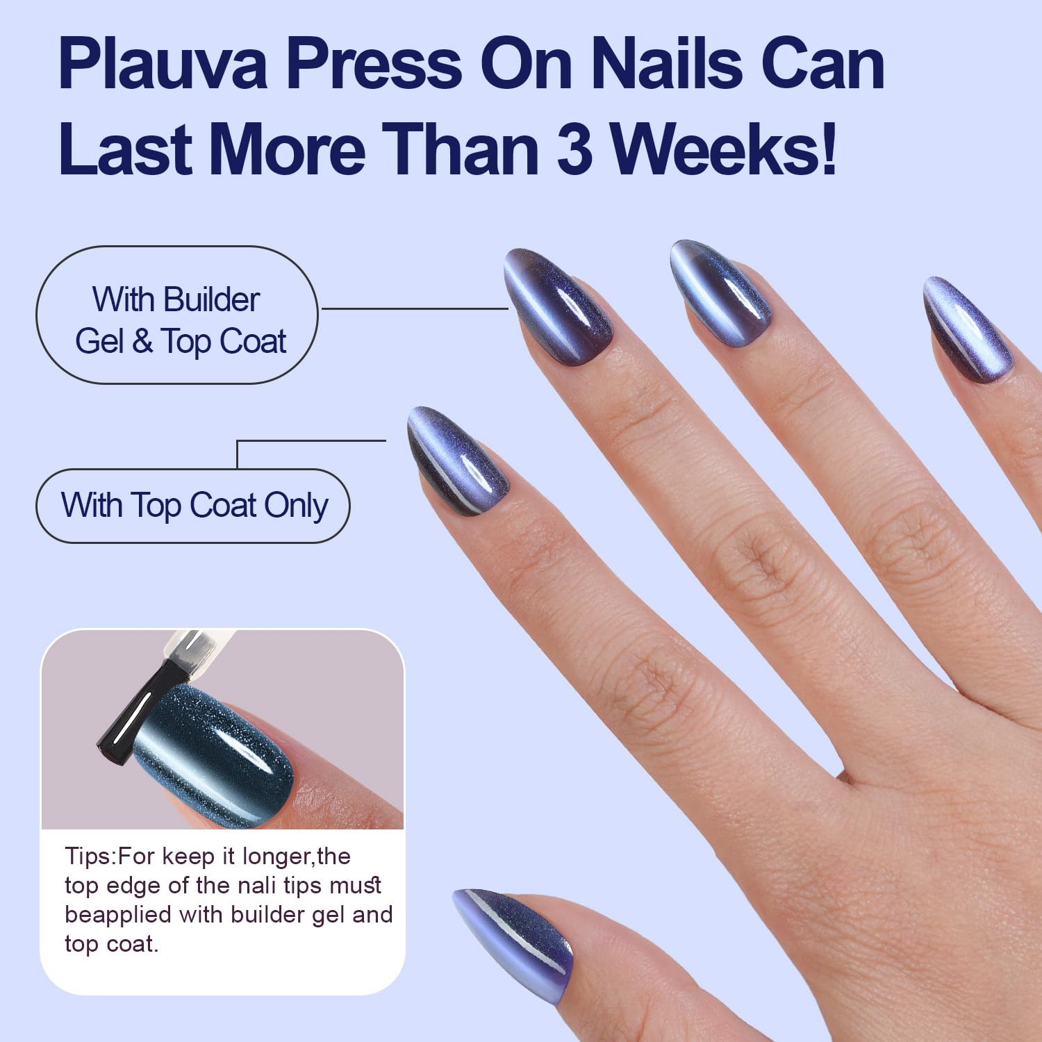Plauva nails DIY home manicure kit highlights soft gel and easy removal.