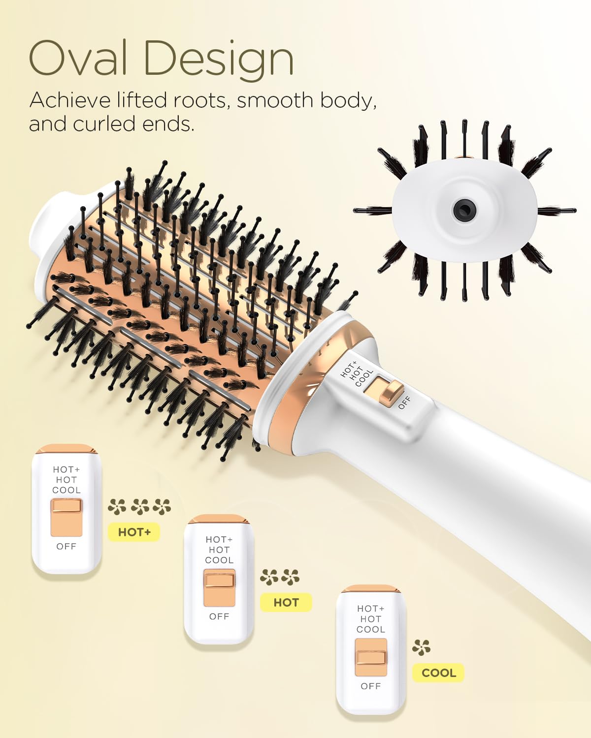 PLAVOGUE oval styling brush head for quick blowouts and volume