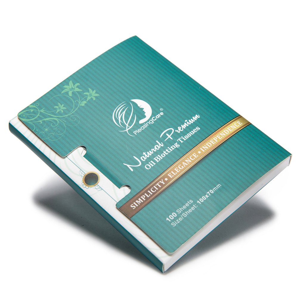 PleasingCare face blotting sheets offer large 10 cm size and gentle cleansing.