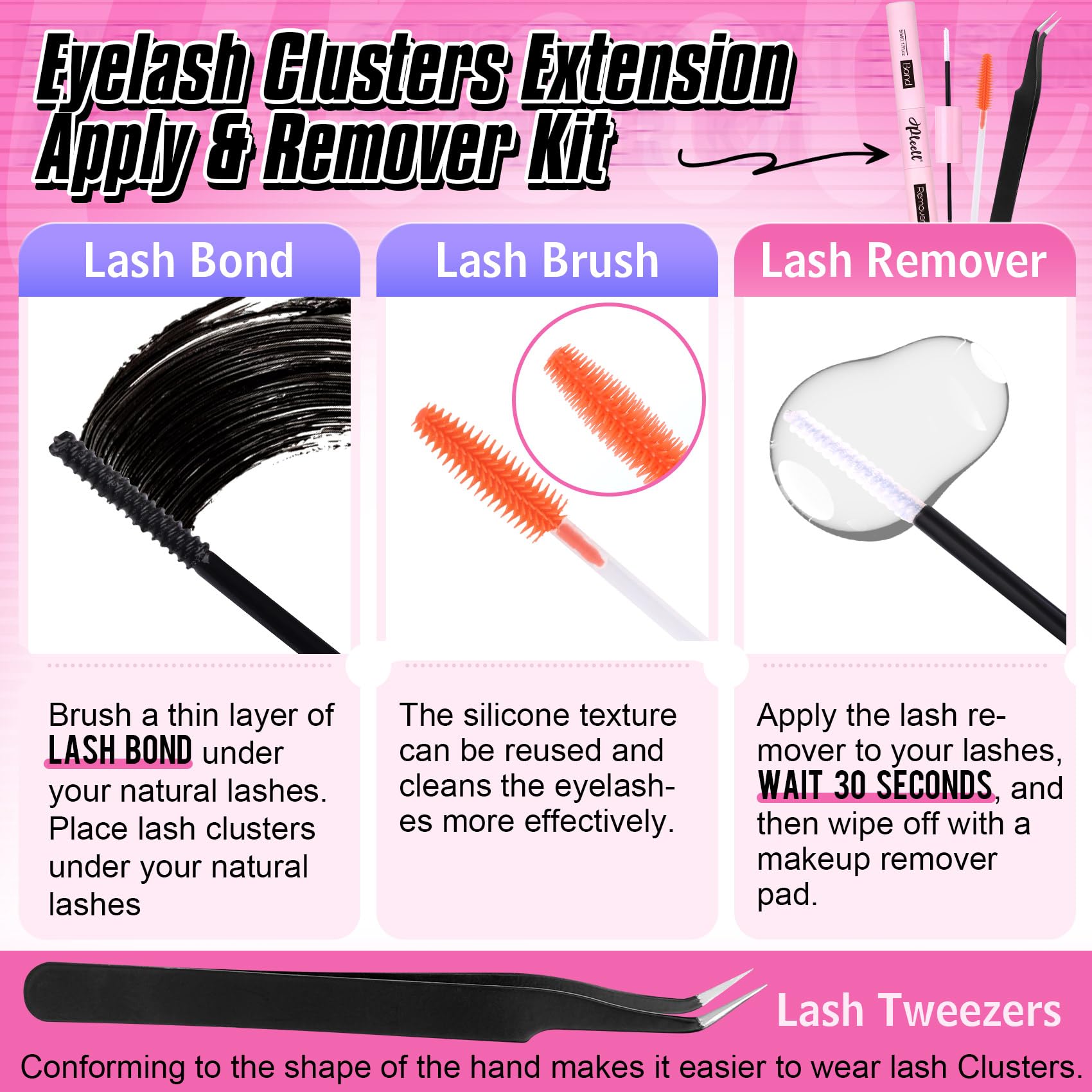 Pleell fluffy wispy effect close-up showcases voluminous clusters for glam daily wear