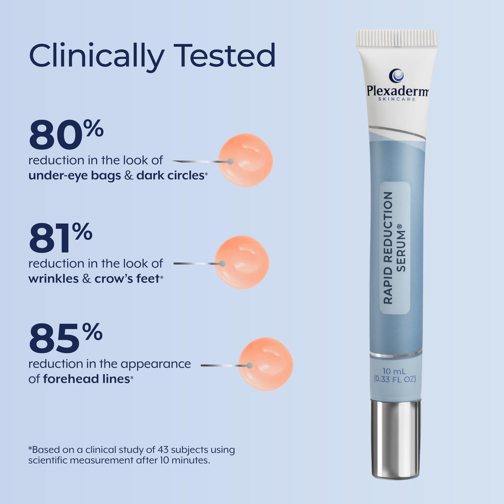 Plexaderm clear application on face for discreet anti-aging use.