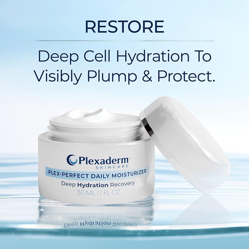 Plexaderm Daily Face Moisturizer fragrance-free formula ideal for sensitive skin hydration.
