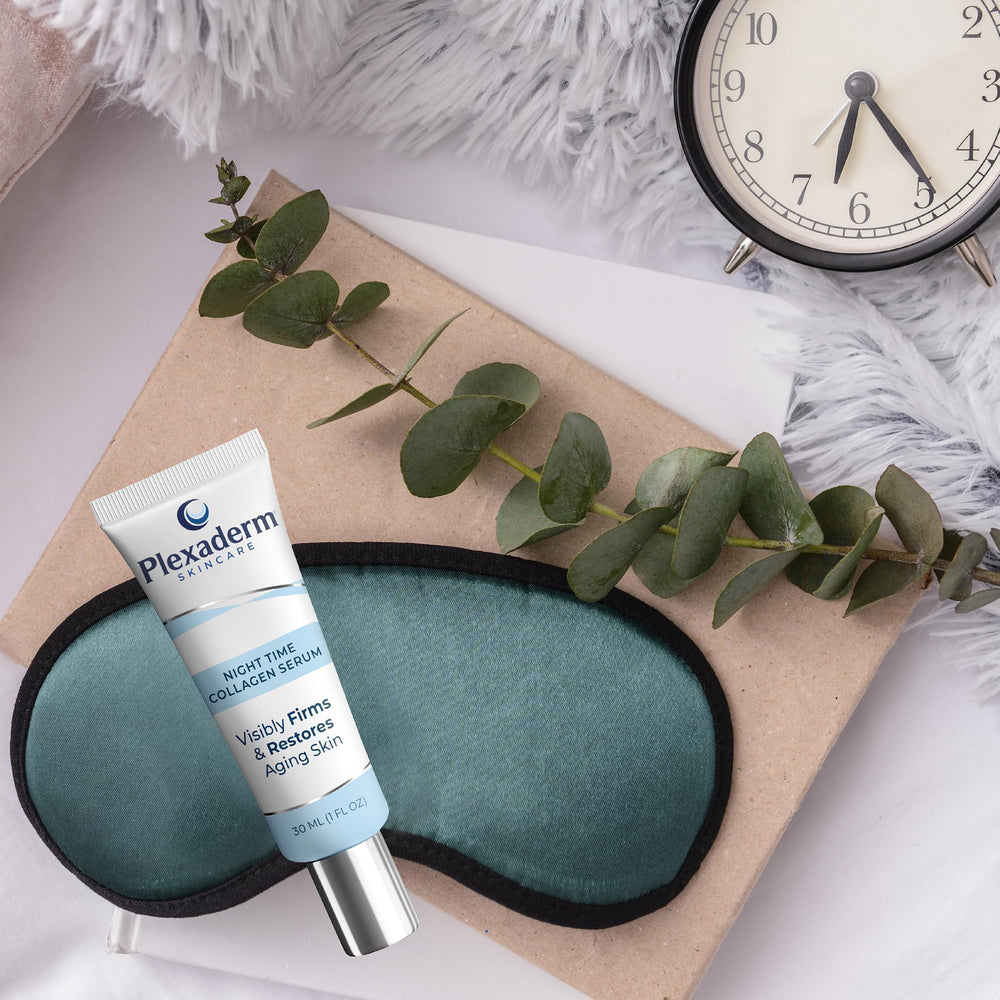 Plexaderm night-time collagen serum dropper dispense shows controlled application.