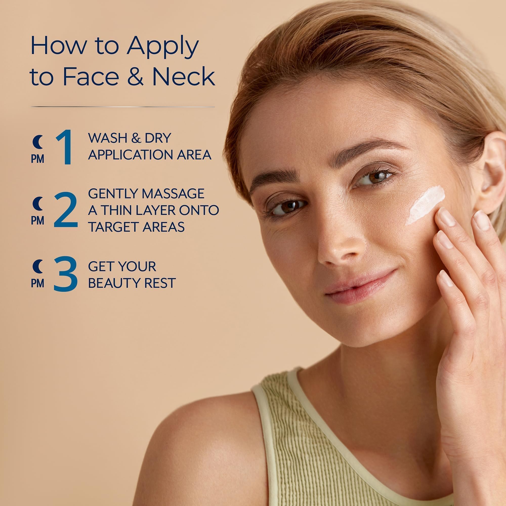Plexaderm night-time collagen serum on night stand hints at a routine-driven beauty ritual.