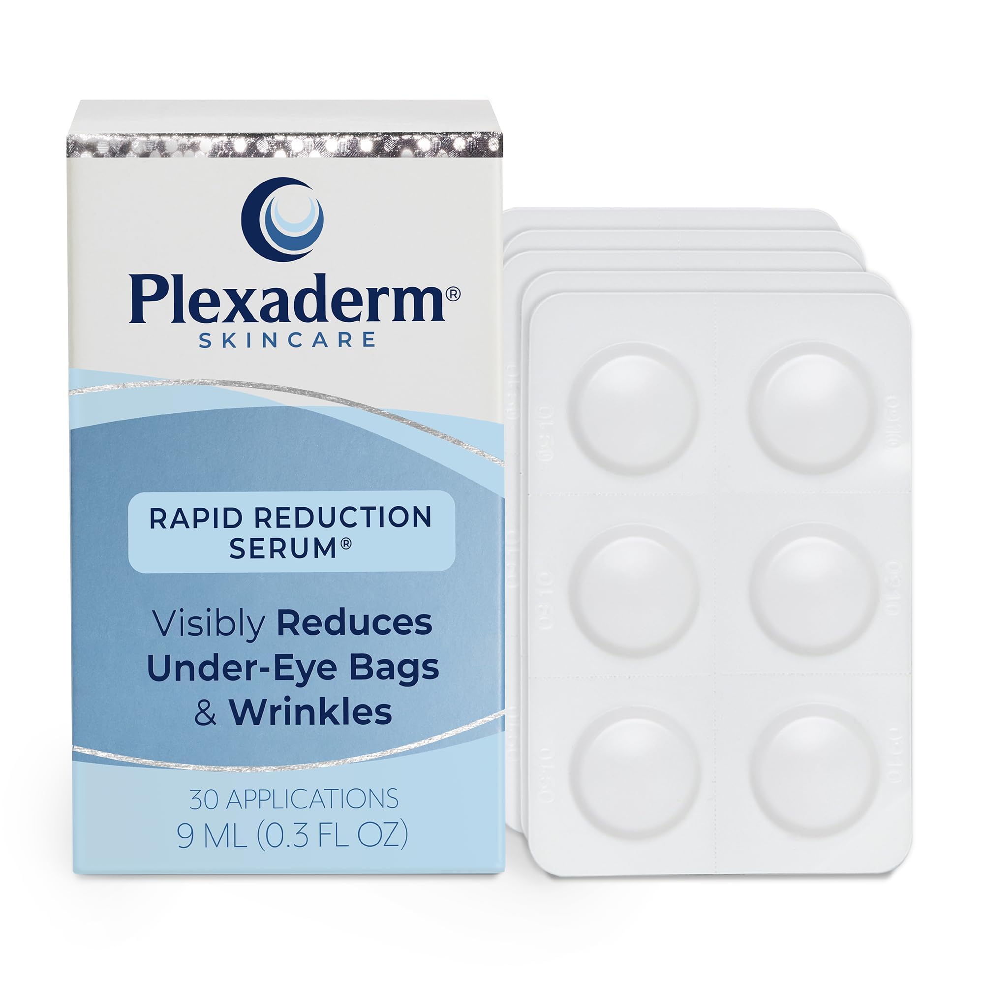 Plexaderm Rapid Reduction Eye Serum bottle close-up highlighting sleek packaging and quick-use convenience