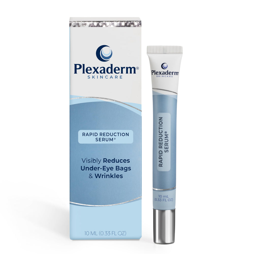 Plexaderm Rapid Reduction Eye Serum full-size tube ready for instant under-eye refresh.