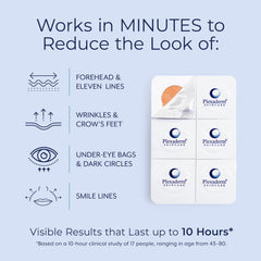 Plexaderm packaging box displays product benefits and usage guidance for quick results