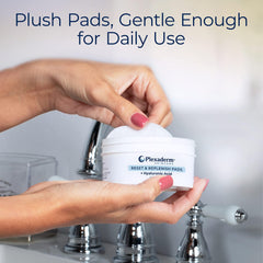 Plexaderm Reset Pads for no-rinse cleansing in one easy step.