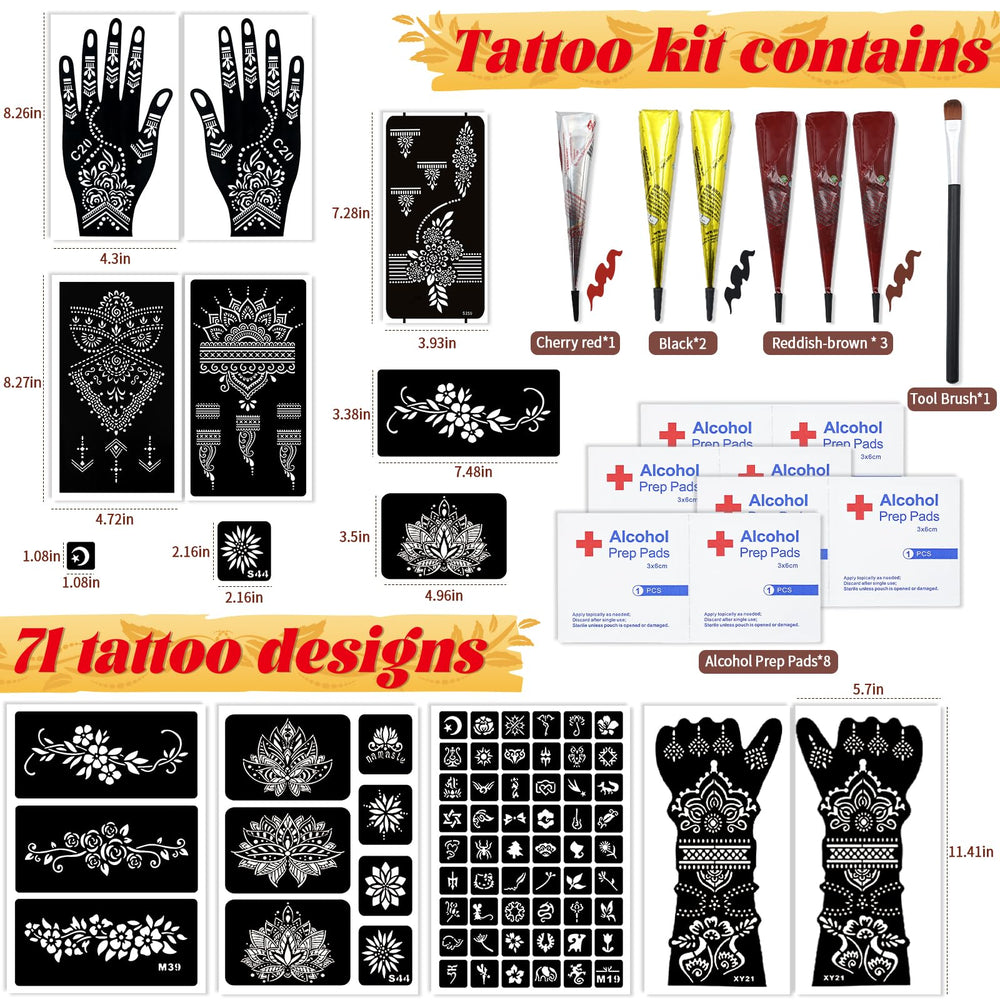 PllusJoys six-color cone set for vibrant, long-lasting temporary tattoos.