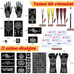 PllusJoys six-color cone set for vibrant, long-lasting temporary tattoos.