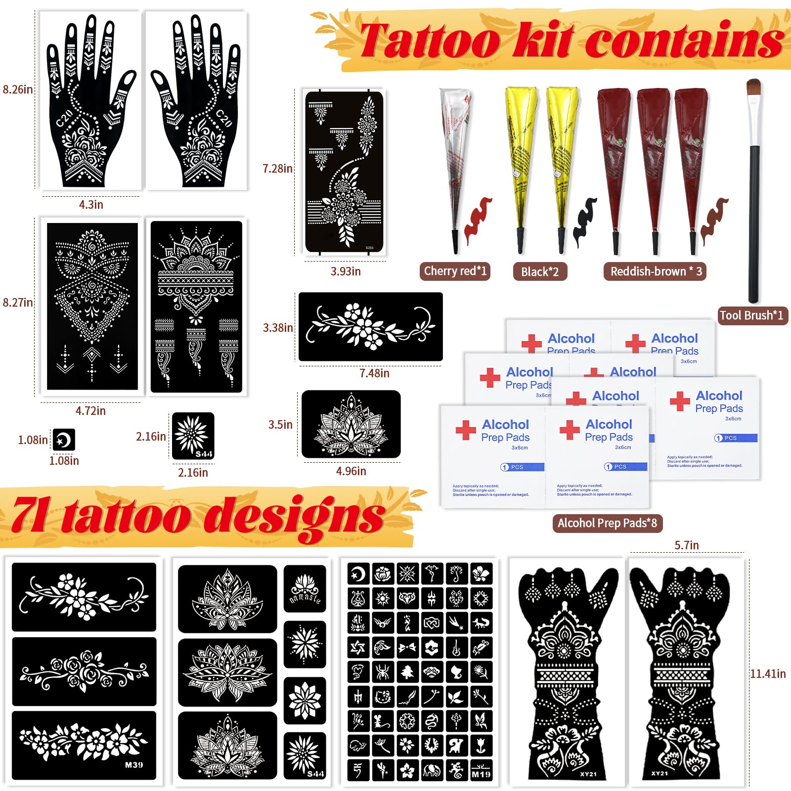 PllusJoys large hand designs from the stencil kit for bold body art.