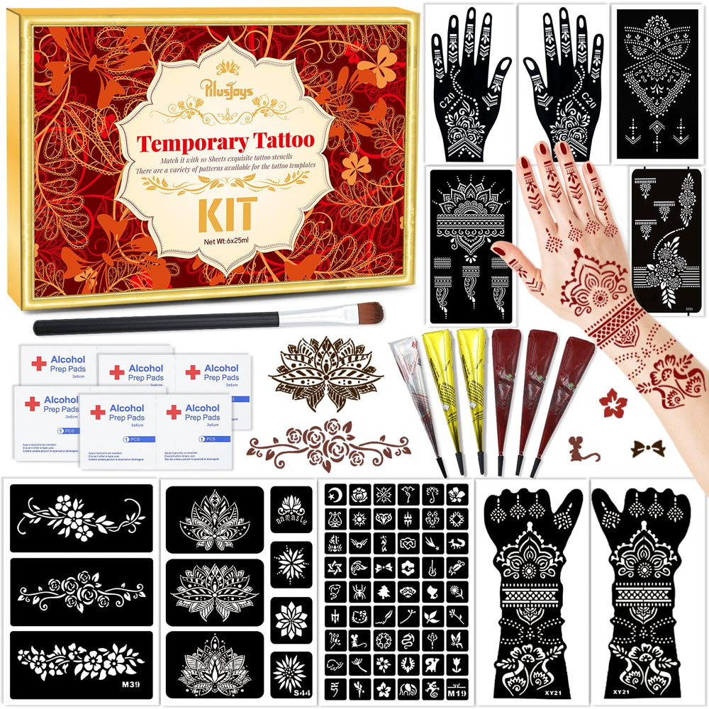 PllusJoys stencil kit stencils laid out for intricate designs and variety.
