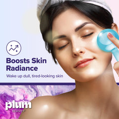 Plum Beauty ergonomic ice globes in use during skincare routine
