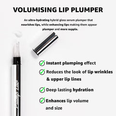 Plump Lab Lip Plumper applicator applying gloss for fuller lips.