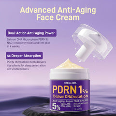 Plus1Herolabs PDRN antiaging cream texture closeup showing rich moisture.