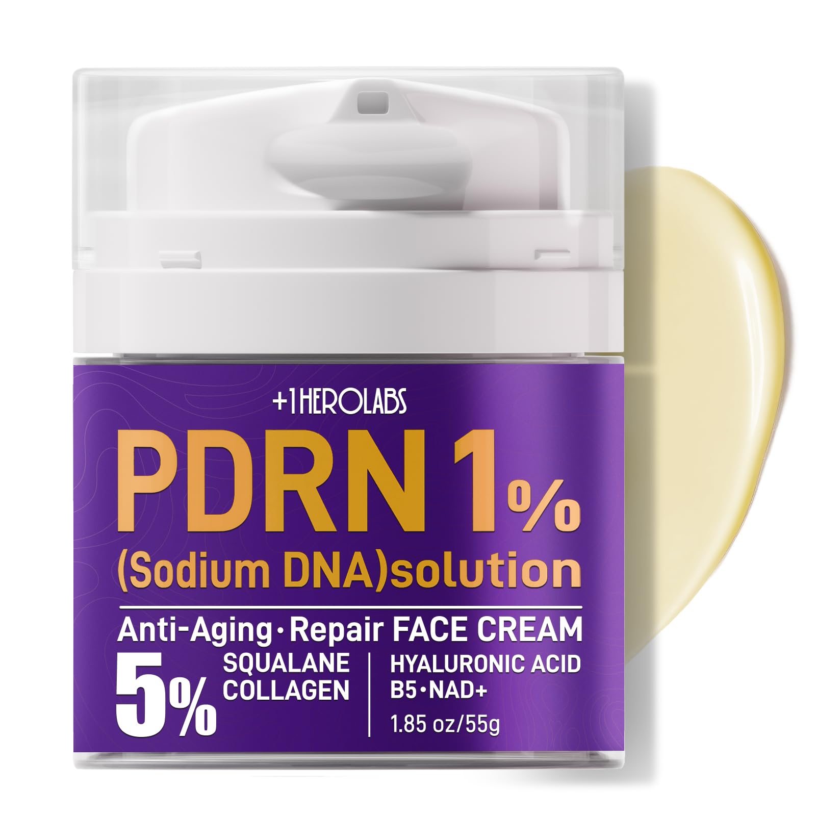 Plus1Herolabs PDRN cream in daytime routine for lasting hydration.