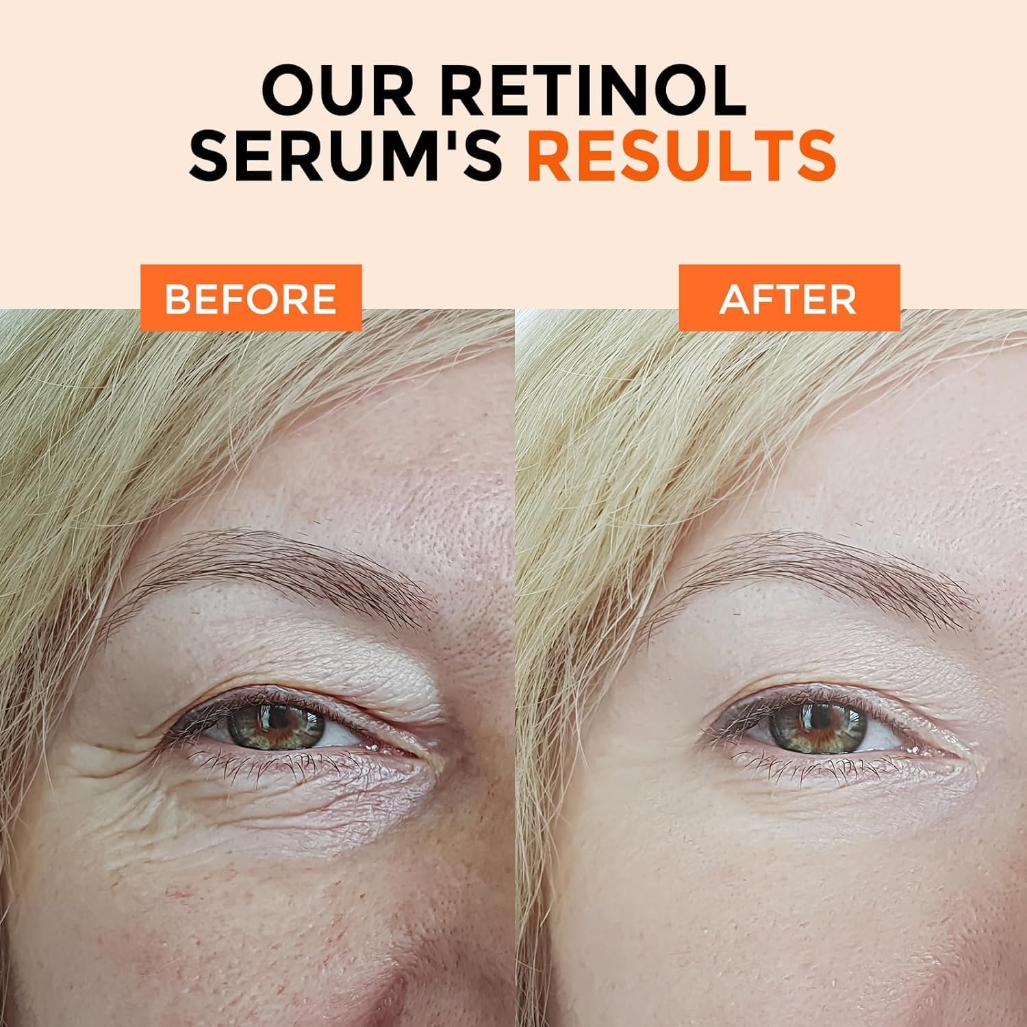 Plus1HEROLABS retinol serum ingredient focus with hyaluronic acid for lasting hydration.