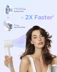 PLUZZ hair dryer brushless motor powering high-speed airflow
