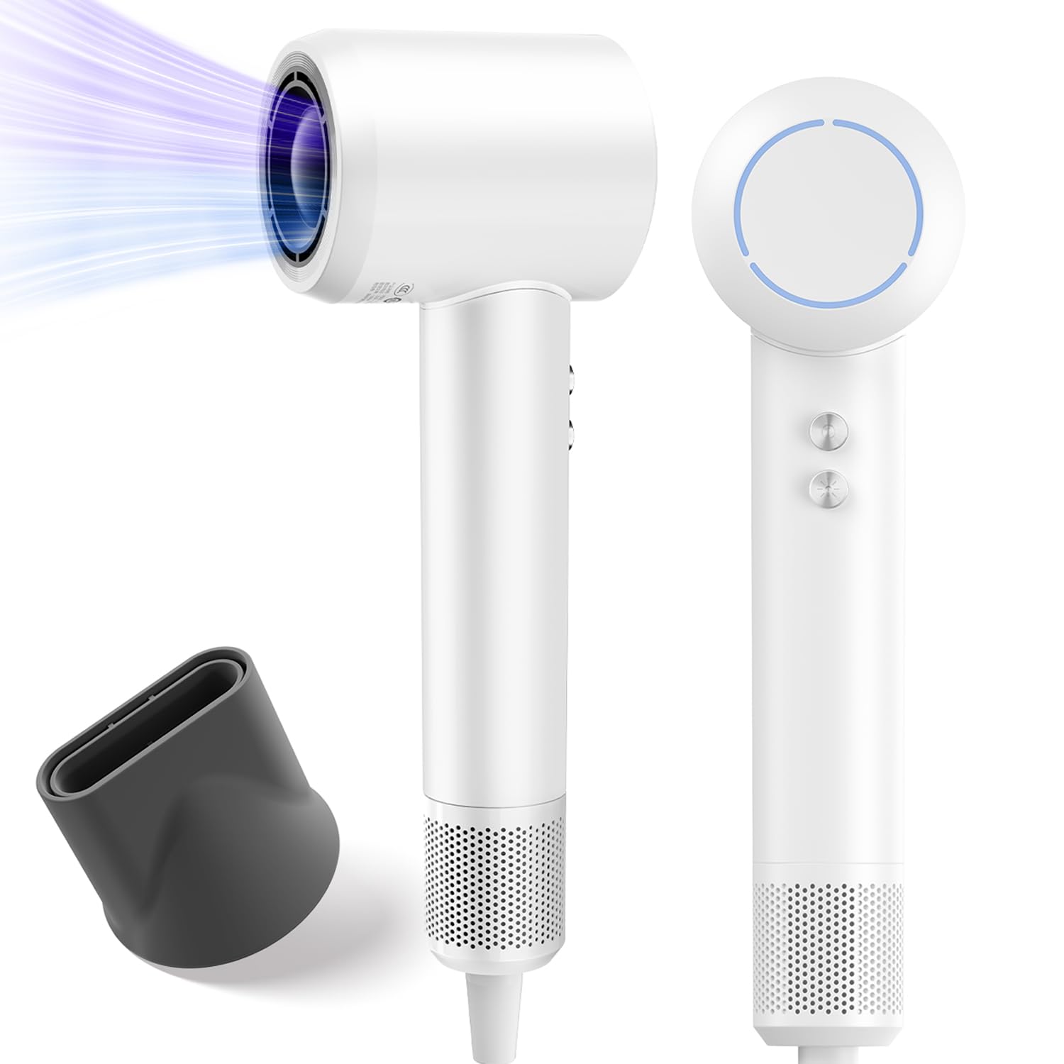 PLUZZ hair dryer lightweight design shown for travel styling