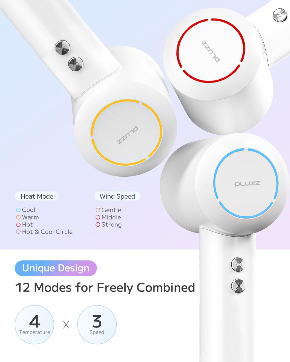 PLUZZ hair dryer quiet operation suitable for home use